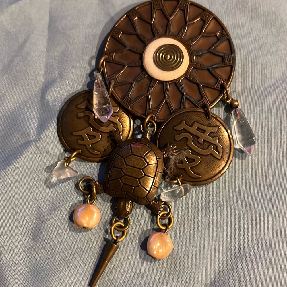 Bronze Turtle Broach Vintage Marjorie Bear San Francisco Asian turtle - Picture 6 of 7